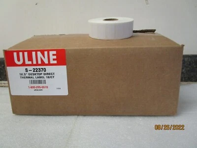 Qty (9) Rolls of Uline S-22370 1" x .5" Desktop Direct Thermal Labels - Image 1 of 4