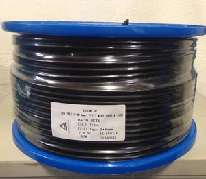 100 Meter Roll 6mm Twin Core Solar Power DC Cable PV1-F IEC62930 100m - Picture 1 of 2