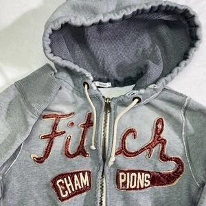 Abercrombie & Fitch Hoodie Men Med Muscle Champions Distress Thrashed Waffle Y2K - Picture 1 of 16