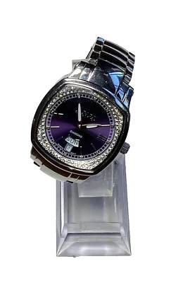 Women's August Steiner Diamond Watch AS8016BU Silver Date WR New Battery - Image 1 of 4