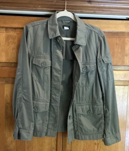 J Crew Authentic Outerwear Army Twill Military Zip Jacket RN77388 EUC Size M - Picture 1 of 8