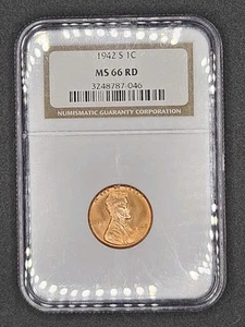 1942-S Lincoln Wheat Cent | NGC MS66RD - Picture 1 of 4