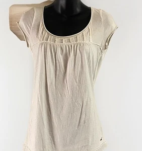 Vintage Hollister Women Sm Y2K Babydoll Gather Top Clean Girl Prep Contrast Trim - Picture 1 of 8