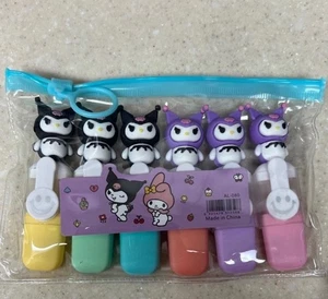 Cute Highlighter Markers Set Of 6 With A Carrying Pouch  - Kuromy - Picture 1 of 3