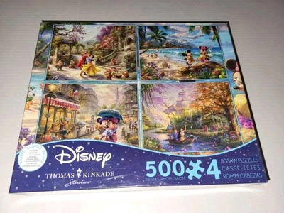 Disney Kinkade Blancanieves Pocahontas Mickey Minnie con carteles 4/500 piezas rompecabezas Foto 1 de 4