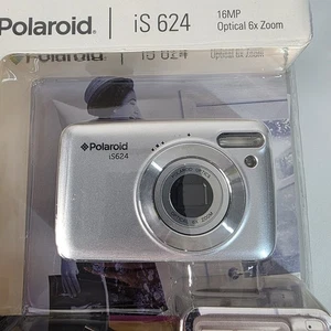 New Sealed Polaroid iS 624 Silver 16MP Optical 6X Zoom Digital Photo Camera  - Picture 1 of 4