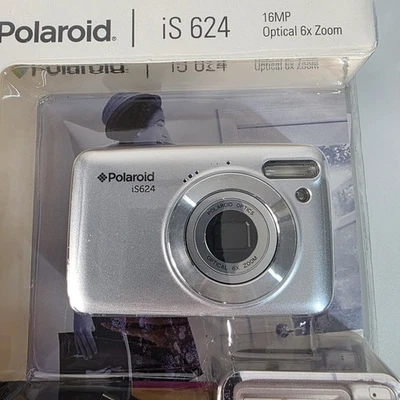 New Sealed Polaroid iS 624 Silver 16MP Optical 6X Zoom Digital Photo Camera  - Image 1 of 4