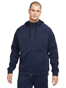 Nike Mens Regular fit Long Sleeve Hoodie Sweatshirt Small Blue Solid Full Zip - Picture 1 of 2