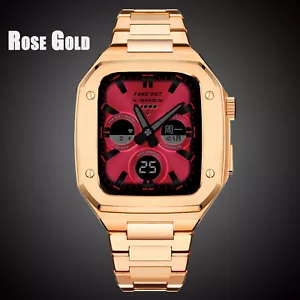 Stainless Steel Band Protective Case for Apple Watch 6 5 4 SE 44mm Royal Oak Mod - Zdjęcie 1 z 3