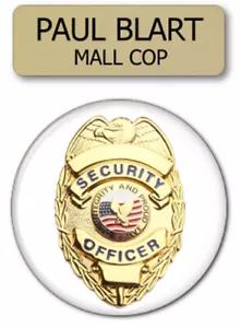 PAUL BLART MALL COP 2 STCK. NAMENSSCHILD & KNOPF REQUISITE HALLOWEEN KOSTÜM MAGNETRÜCKEN - Bild 1 von 3