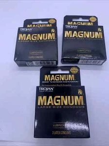 Trojan Magnum Large Size Condoms  15 Boxes 3 Per Box - Picture 1 of 3