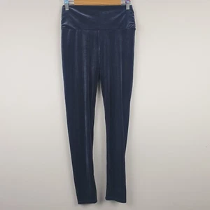 Neuwertige Samt Leggings Damen mittel dunkelblau Samt leichte Stretch Hose - Bild 1 von 14