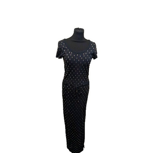 Abito Michael Kors blu navy con abbellimenti oro taglia UK XS 6 EU 34 US 2.