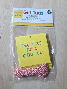 Gift Tags 30 Count w/ Pink/White Bakers Twine 17.5 ft THANK YOU FOR A GREAT YEAR - Picture 1 of 1