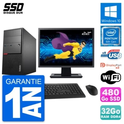 PC tour LENOVO M800 Pantalla 22" Pentium G4400 RAM 32Go GB 480Go Windows 10 Wifi - Imagen 1 de 4