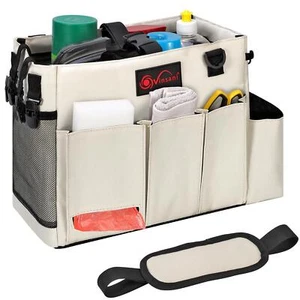 Vinsani Cleaning Caddy Multifunctional Storage Organiser Bag w Handle & Straps - Picture 1 of 37