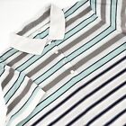 NIKE GOLF Dri-Fit Women's Sz M Striped Short-Sleeve Polo Shirt Top Snaps