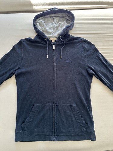 Felpa con cappuccio Burberry blu navy originale rara originale taglia media costo 290€