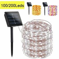100 LED Solar Power String Light Copper Wire Garden Outdoor Party Christmas Lamp