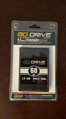 VisionTek 60GB 9.5mm SATA3 MLC NAND Internal 2.5" SSD SandForce Go Drive 900510 - Image 1 of 4