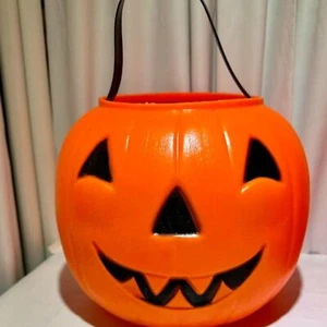 Vintage 1980 Carolina Enterprises Pumpkin Jack O'Lantern 6" Blasform Eimer Eimer - Bild 1 von 7