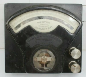 Vintage Weston Direct Current Ammeter Model 1 Steampunk Industrial  - Picture 1 of 3