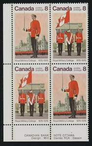 1976 Canada SC# 693a LL - Royal Military College - Plate Block M-NH Lot # 2676c - Picture 1 of 1