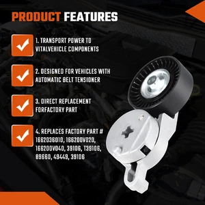 Drive Belt Tensioner Assembly with Pulley For Toyota Camry RAV4 Highlander Venza - Picture 1 of 5