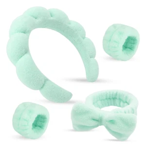 Spa Headband & Wristband Set,Makeup & Skincare Headbands for Washing Face,Face W - Picture 1 of 12