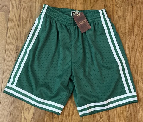 Mens Boston Celtics Mitchell & Ness 1985-86 Swingman Road Shorts NWT Medium Cover