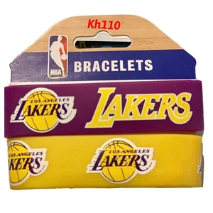 NBA Los Angeles Lakers Rubber Silicon Bracelet Wristband 2-Pack - Picture 1 of 4