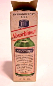 Vintage Absorbine Jr. Antiseptisches Futter Neu 0,47 Unzen Glasflasche in Box - Bild 1 von 8