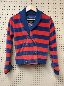 Kleine Paul Frank 2011 gestreifte Samt-Knopfjacke * fehlender Knopf - Bild 1 von 11