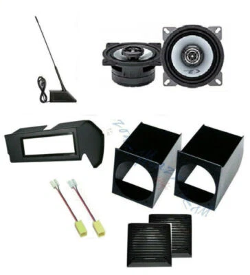 ALPINE Set 2 Coffers Fiat Panda 1>2003 Holders 10cm + Panel Stereo + Antenna - Image 1 of 4