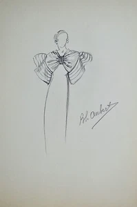 Atelier VIONNET - Dessin original - Crayon - Haut 425 - Imagen 1 de 2