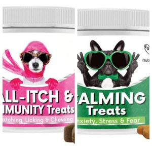 NutriPaw All-Itch Immunity Treats For Dogs Soothe Itchy Paws Ears -120 Tablets - Foto 1 di 15
