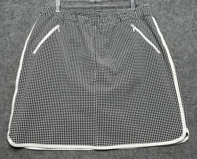 Talbots Skort Mujer 1X Negro Blanco Guinga Pickleball Tenis Golf Elástico Cómodo Foto 1 de 4