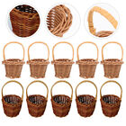 10 Mini Woven Flower Baskets Handmade Rattan for Wedding Favors