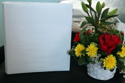 wedding photo album 500 photos (4x6) inches white vinyl cover large capacity - Image 1 of 4