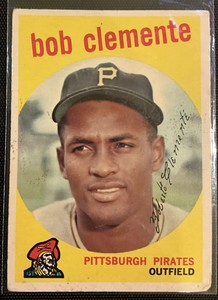 1959 Topps #478 Roberto (Bob) Clemente Pirate LOW To MID GRADE VG