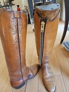 Custom Made  POLO RIDING BOOTS  WESTERN Sz. 9 1/2 D  With Zipper