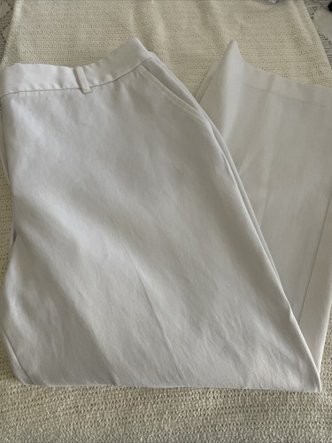 OFF WHITE Pantaloni eleganti chino Talbots Off White leggermente elasticizzati taglia 14 25 pollici cuciture interne usati in ottime condizioni