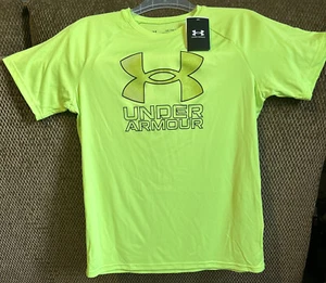 Under Armour Loose Boys Youth Size XL Green Short Sleeve Athletic Shirt New - Picture 1 of 10