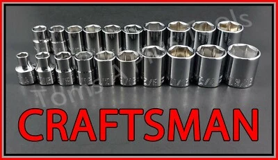 CRAFTSMAN HAND TOOLS 20pc 3/8 drive SAE METRIC MM 6pt ratchet wrench socket set - Image 1 of 4