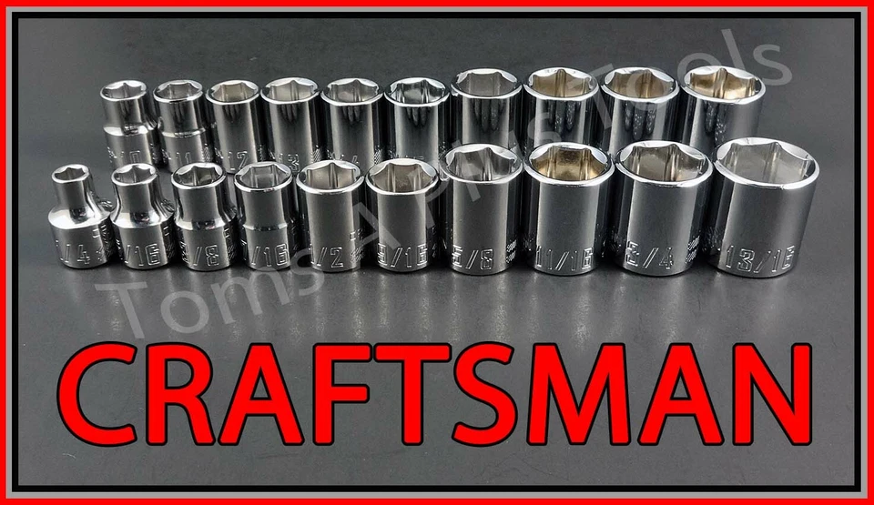 CRAFTSMAN HAND TOOLS 20pc 3/8 drive SAE METRIC MM 6pt ratchet wrench socket set - Image 1 of 4