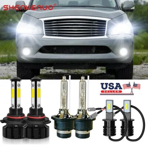 For Infiniti QX56 2005 2006 2007 HID/LED Headlight High Low Beam+Fog Light Bulb - Picture 1 of 12