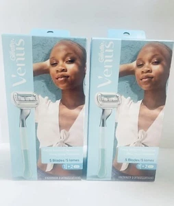 2 Stück Gillette Venus Extra Smooth Sensitive Rasierer, 1 Rasierergriff & 2 Kartuschen - Bild 1 von 2