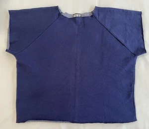Vintage 90’s BUILT Sport Men’s Blue Gym Grunge Short Sleeve Sweatshirt O/Sz Y2K - Bild 1 von 6