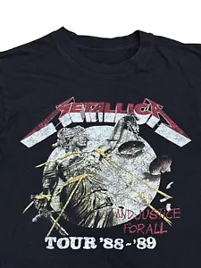 Metallica "...And Justice For All" Tour '88-'89 Black Graphic Band T-Shirt SizeS - Picture 1 of 6