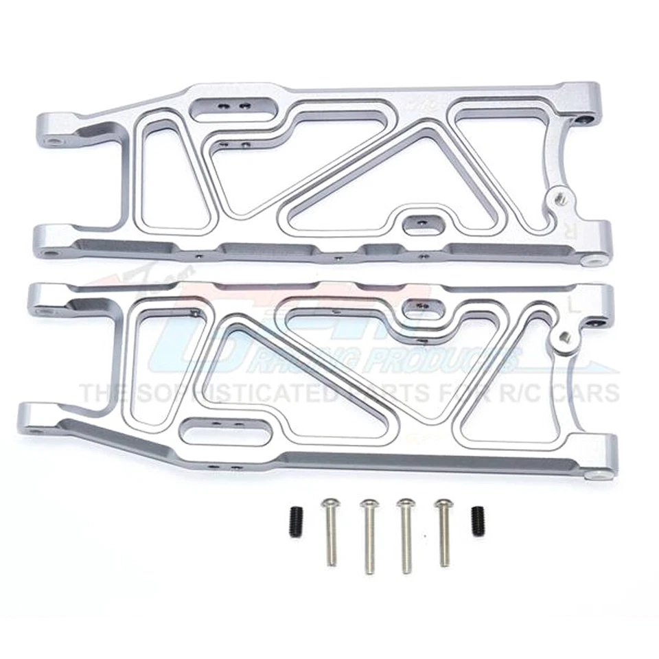 Brazos inferiores traseros de aluminio GPM Racing gris: Kraton / Outcast / Notorious 6S BLX Foto 1 de 1